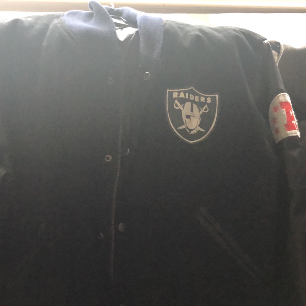 Raiders Black Bomber Varsity Jacket XL